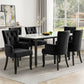 Arden Set of 6 Dining Chair Velvet French Provincial Armchair - Black