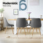 Colbie Set of 4 Replica Dining Chairs Fabric Wooden - Grey