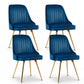 Kody Set of 4 Dining Chairs Velvet Channel Tufted - Blue