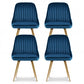 Kody Set of 4 Dining Chairs Velvet Channel Tufted - Blue