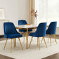 Kody Set of 4 Dining Chairs Velvet Channel Tufted - Blue