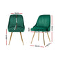 Kody Set of 4 Dining Chairs Velvet Channel Tufted - Green