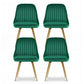 Kody Set of 4 Dining Chairs Velvet Channel Tufted - Green