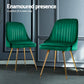 Kody Set of 4 Dining Chairs Velvet Channel Tufted - Green