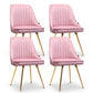 Brynlee Set of 4 Dining Chairs Velvet Channel Tufted - Pink
