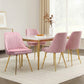 Brynlee Set of 4 Dining Chairs Velvet Channel Tufted - Pink