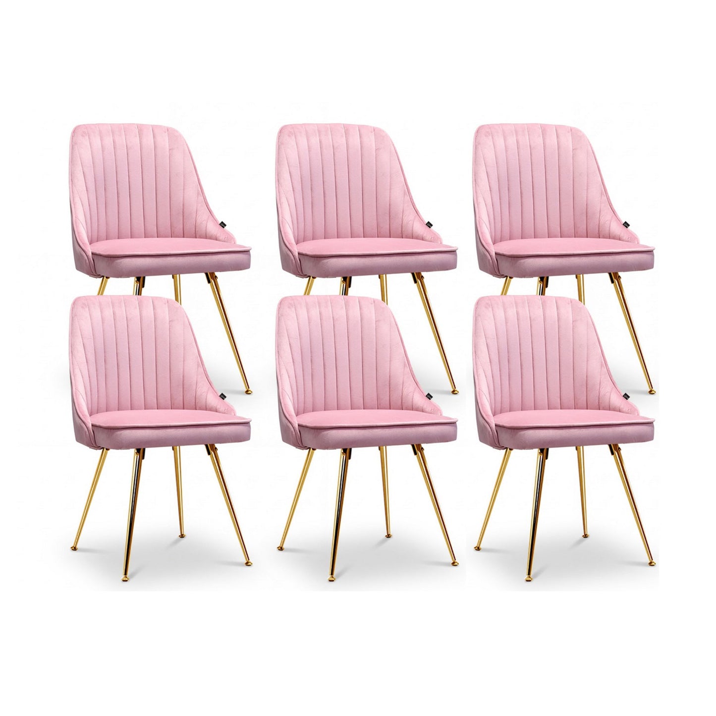 Kody Set of 6 Velvet Channel Tufted - Pink