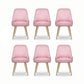 Kody Set of 6 Velvet Channel Tufted - Pink