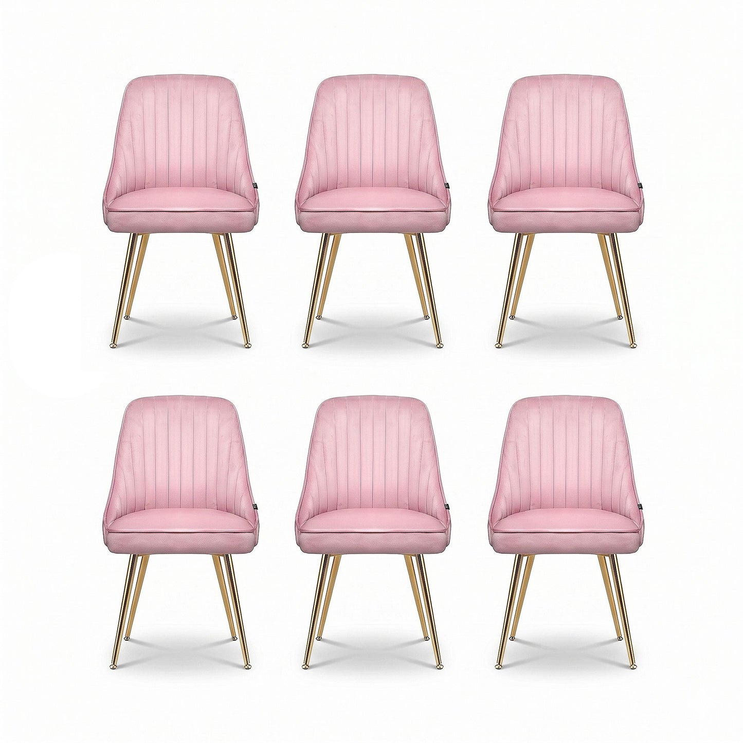 Kody Set of 6 Velvet Channel Tufted - Pink