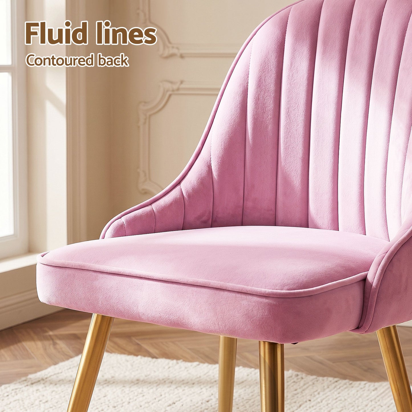 Kody Set of 6 Velvet Channel Tufted - Pink