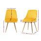 Brynlee Set of 2 Dining Chairs Velvet Channel Tufted - Yellow