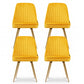 Kody Set of 4 Dining Chairs Velvet Channel Tufted - Yellow