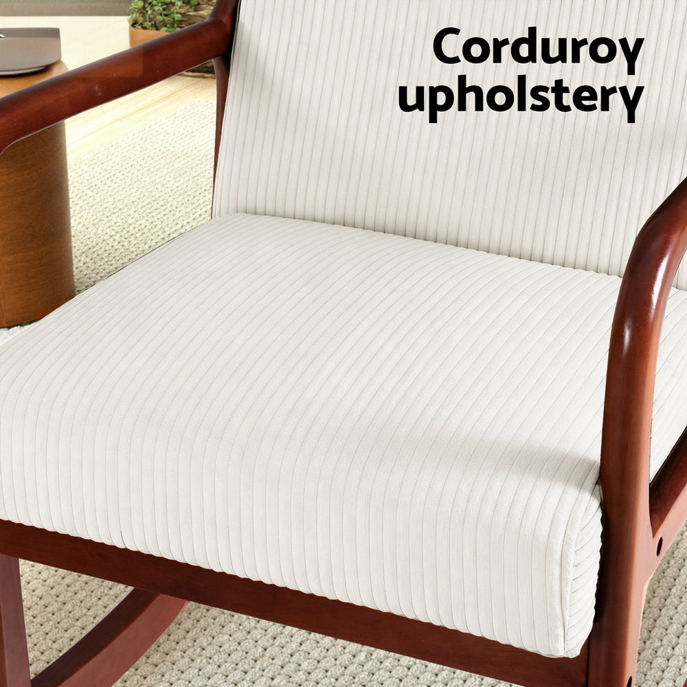 Mireille Rocking Armchair Lounge Chair Corduroy - Beige
