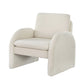 Musette Armchair Accent Chair Lounge Tub Sofa Couch Curved Arm Seat Boucle - White