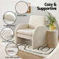 Musette Armchair Accent Chair Lounge Tub Sofa Couch Curved Arm Seat Boucle - White