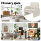 Musette Armchair Accent Chair Lounge Tub Sofa Couch Curved Arm Seat Boucle - White