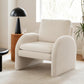 Musette Armchair Accent Chair Lounge Tub Sofa Couch Curved Arm Seat Boucle - White