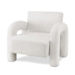 Moriah Armchair Accent Chair Lounge Sofa Couch Curved Seat Boucle - White