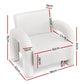 Moriah Armchair Accent Chair Lounge Sofa Couch Curved Seat Boucle - White