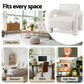 Moriah Armchair Accent Chair Lounge Sofa Couch Curved Seat Boucle - White