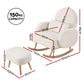 Muriel Armchair Rocking Chair Ottoman Lounge Footrest Round Nursing Boucle - White