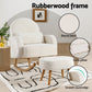 Muriel Armchair Rocking Chair Ottoman Lounge Footrest Round Nursing Boucle - White