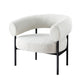 Maureen Armchair Accent Chair Curved Bouclé - White