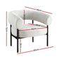 Maureen Armchair Accent Chair Curved Bouclé - White