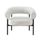 Maureen Armchair Accent Chair Curved Bouclé - White