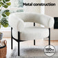Maureen Armchair Accent Chair Curved Bouclé - White