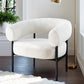 Maureen Armchair Accent Chair Curved Bouclé - White
