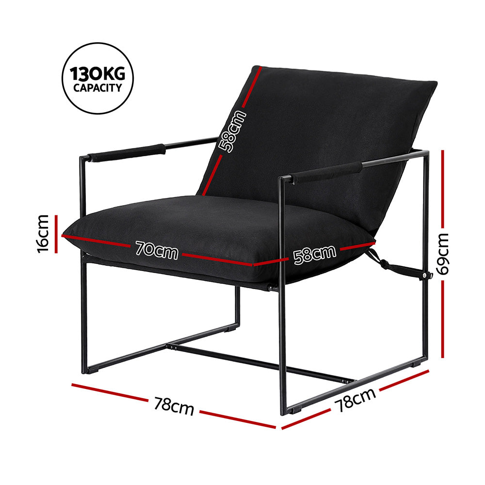 Macrina Armchair Lounge Chair Sling - Black