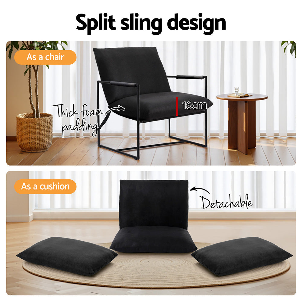 Macrina Armchair Lounge Chair Sling - Black