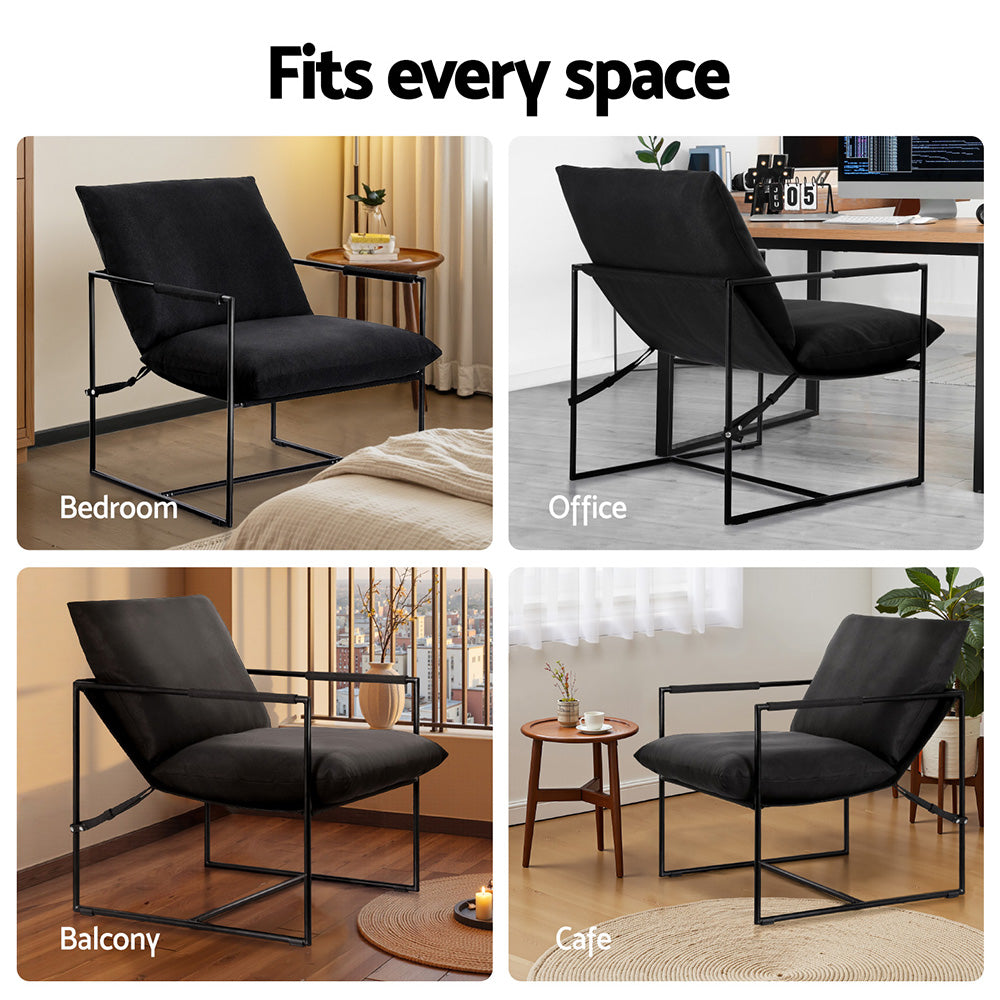 Macrina Armchair Lounge Chair Sling - Black