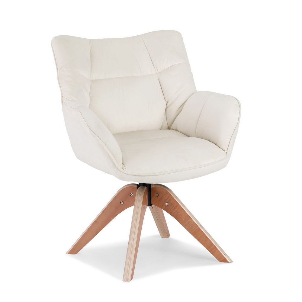 Maren Swivel Chair Armchair Nursing Velvet - White