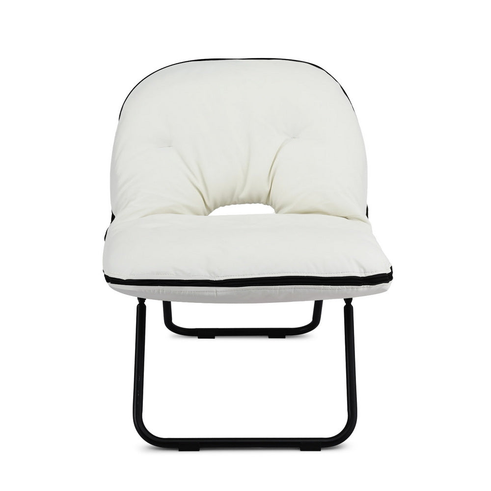 Maevyn Foldable Chair 2-In-1 Armchair Lounge Chair Portable - White