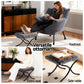Maudie Armchair Accent Chair Ottoman Lounge Footrest Velvet - Grey