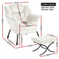 Maudie Armchair Accent Chair Ottoman Lounge Footrest Velvet - White
