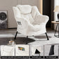 Maudie Armchair Accent Chair Ottoman Lounge Footrest Velvet - White