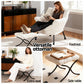 Maudie Armchair Accent Chair Ottoman Lounge Footrest Velvet - White