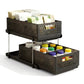 Under Sink Organizer 2 Tier Pull Out Drawer with Removable Baskets & Divider