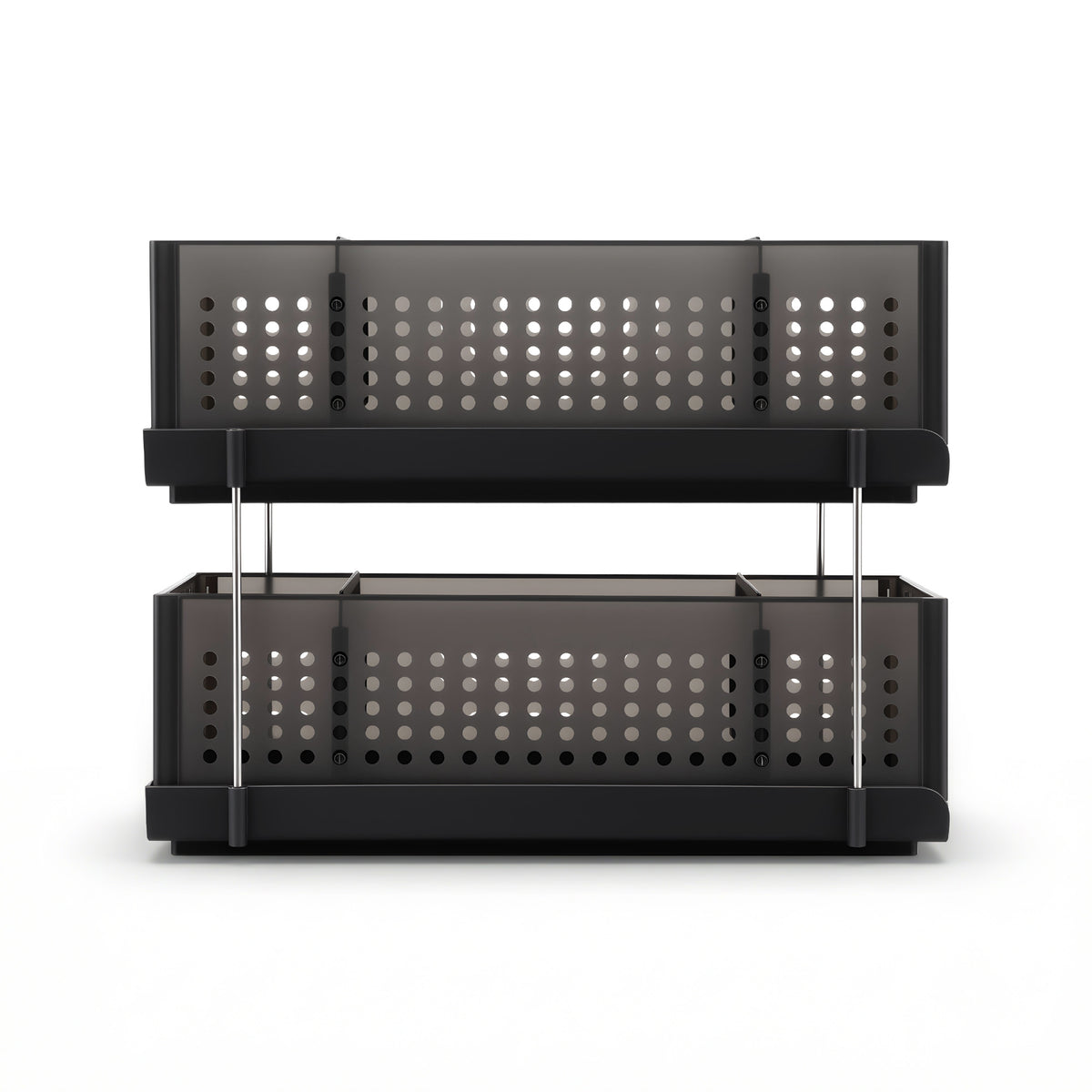 Under Sink Organizer 2 Tier Pull Out Drawer with Removable Baskets & Divider