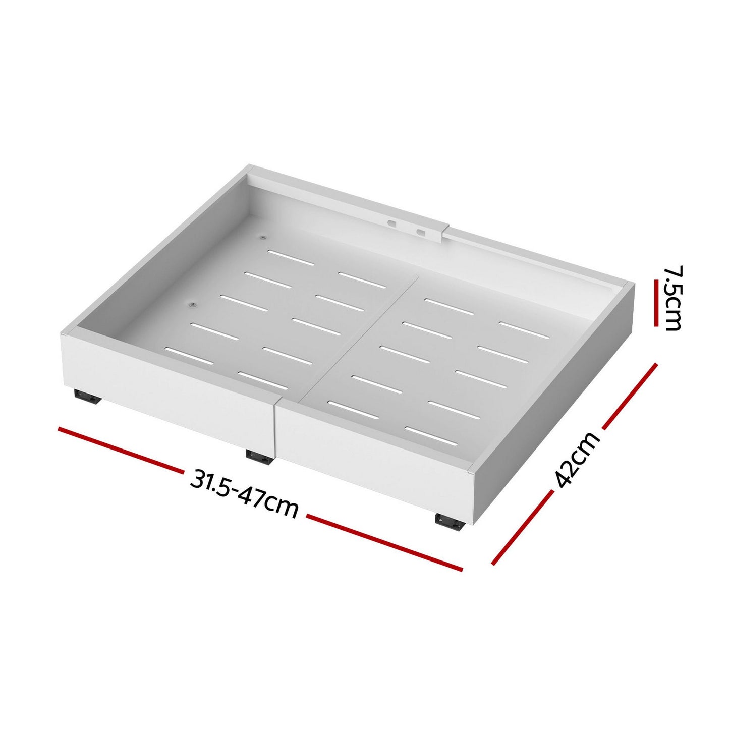 2 Pack Pull Out Drawers for Cabinets Expandable Cabinet Organizer White