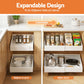 2 Pack Pull Out Drawers for Cabinets Expandable Cabinet Organizer White
