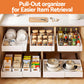 2 Pack Pull Out Drawers for Cabinets Expandable Cabinet Organizer White