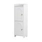 Bathroom Storage Cabinet 2-Tier Slim Toilet Organizer Adjustable White