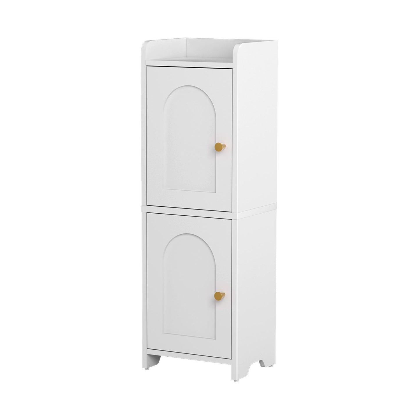 Bathroom Storage Cabinet 2-Tier Slim Toilet Organizer Adjustable White