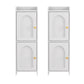 Set of 2 Bathroom Storage Cabinet 2-Tier Slim Toilet Organizer Adjustable White