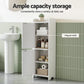 Set of 2 Bathroom Storage Cabinet 2-Tier Slim Toilet Organizer Adjustable White