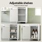 Set of 2 Bathroom Storage Cabinet 2-Tier Slim Toilet Organizer Adjustable White